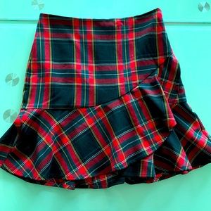 Trina Turk Fun Ruffle Mini Skirt in Holiday Theme